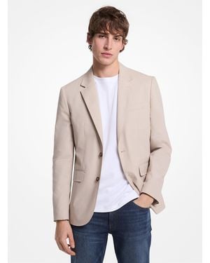 Michael Kors Mk Cotton Poplin Blazer - Natural