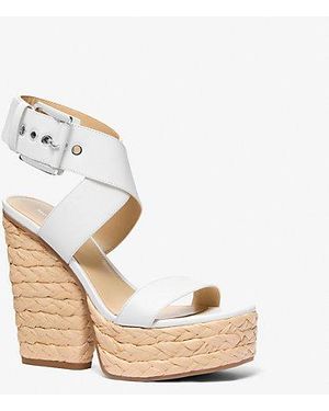 Michael Kors Rhoda Leather Platform Sandal - Natural