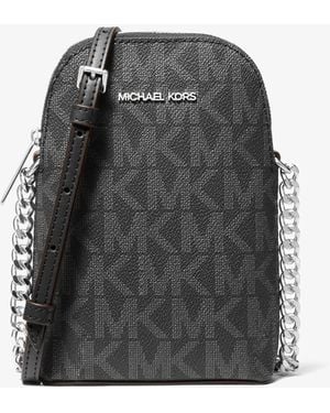 Michael Kors Outlet Mk Jet Set Small Signature Logo Crossbody Bag - Black