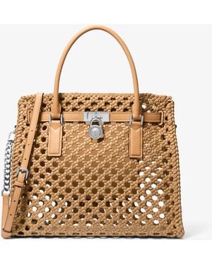 Michael Kors Hamilton Moderne Large Hand-Woven Satchel - Metallic