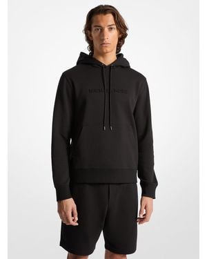 Michael Kors Mksudadera Con Capucha De Mezcla De Algodón Con Logotipo En Relieve - Negro