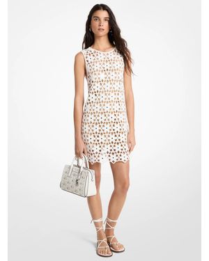 MICHAEL Michael Kors Mk Mirror Embellished Floral Crochet Dress - White