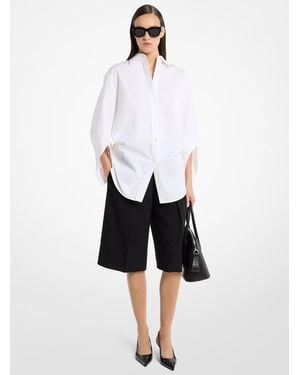 Michael Kors Keegan Cotton Poplin Shirt - White