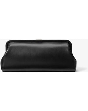 Michael Kors Michael Kors Angelica Large Leather Frame Clutch - Black