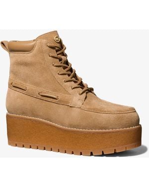 MICHAEL Michael Kors Kenny Suede Platform Boot - Natural
