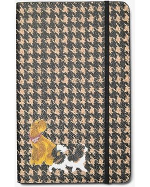 Michael Kors Medium Embellished Houndstooth Print Notebook - White