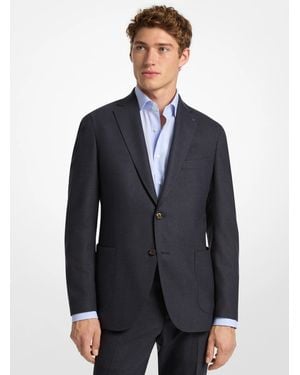 Michael Kors Mk Glen Plaid Wool Blend Blazer - Blue