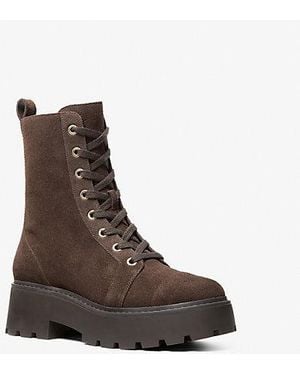 Michael Kors Blake Suede Combat Boot - Brown