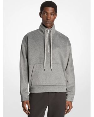 Michael Kors Mk Flannel Quarter-Zip Jumper - Grey