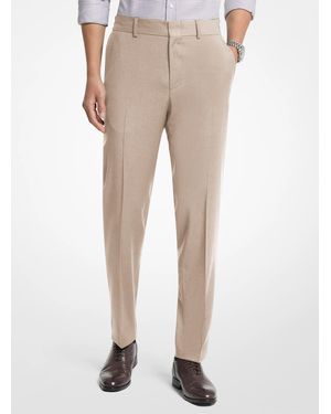 Michael Kors Mk Slim-Fit Wool Blend Trousers - Natural