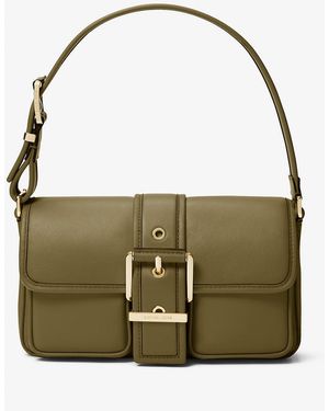 Michael Kors Mk Colby Medium Leather Shoulder Bag - Green