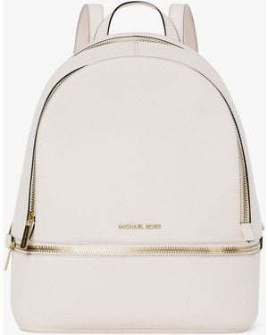 Michael Kors Rhea Medium Pebbled Leather Backpack - Natural