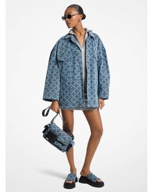 MICHAEL Michael Kors Mkchaqueta Oversize De Jacquard De Denim Con Motivo De Rombos Imperio - Azul