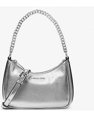 Michael Kors Jet Set Travel Small Metallic Convertible Crossbody Bag - White