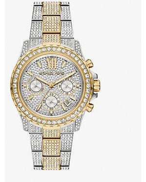 Michael Kors Oversized Everest Pavé Two-Tone Watch - Metallic