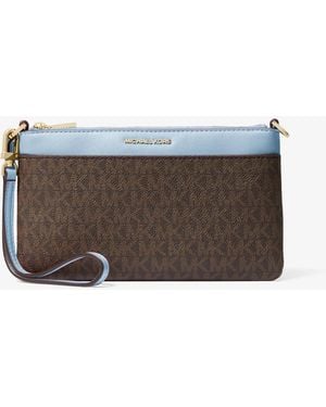 MICHAEL Michael Kors Mk Jet Set Medium Signature Logo Wristlet - Gray