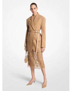 Michael Kors Mk Wool Doeskin Wrap Blazer - White