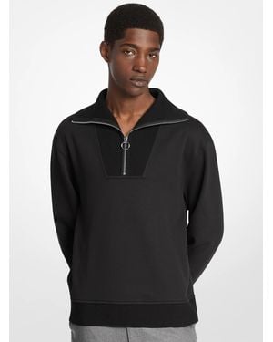 Michael Kors Mk Cotton Terry Funnel Neck Jumper - Black