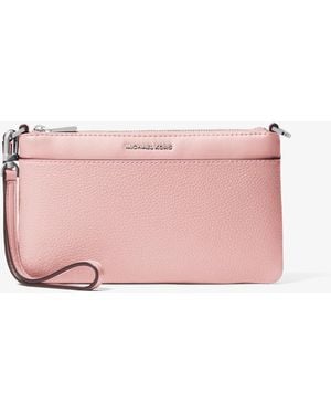 Michael Kors Jet Set Medium Pebbled Leather Convertible Wristlet - Pink