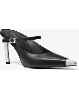 Michael Kors Kasia Leather High Mule Pump - White