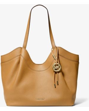 MICHAEL Michael Kors Michael Kors Nolita Large Pebbled Leather Tote Bag - Natural