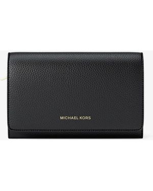 MICHAEL Michael Kors Mk Jet Set Large Pebbled Leather Wallet - Grey