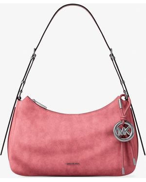 Michael Kors Mk Nolita Medium Nubuck Shoulder Bag - Pink