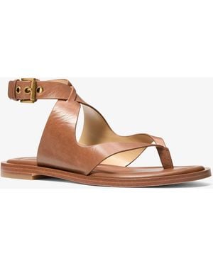 MICHAEL Michael Kors Mk Irene Leather Wrap Sandal - Brown