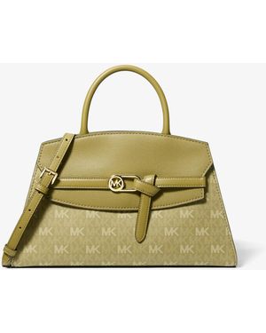 Michael Kors Greta Medium Signature Logo Satchel - Green