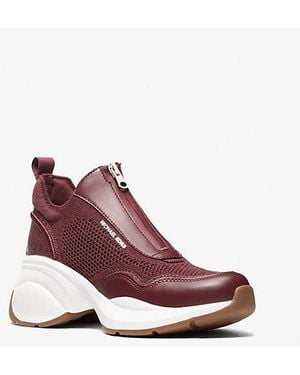 Michael Kors Zuma Mixed-Media Sneaker - Purple