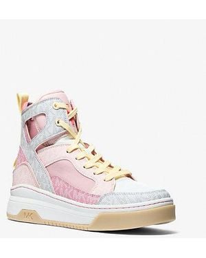 Michael Kors Matson Color-block Logo High-top Sneaker - Pink