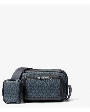 Michael Kors Cooper Signature Logo Camera Crossbody Bag With Pouch - Blue