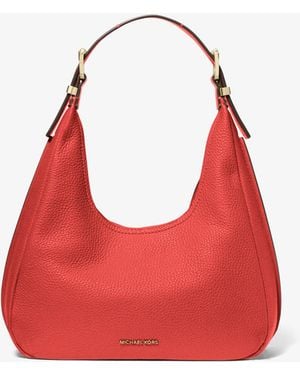 MICHAEL Michael Kors Nolita Small Pebbled Leather Hobo Shoulder Bag - Red