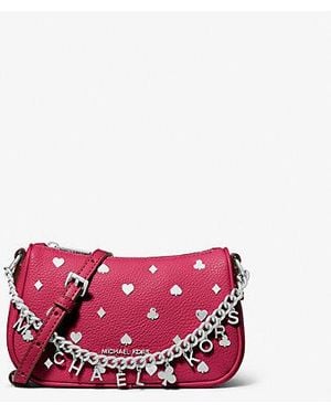 Michael Kors Carmela Small Embellished Convertible Crossbody Bag - Red