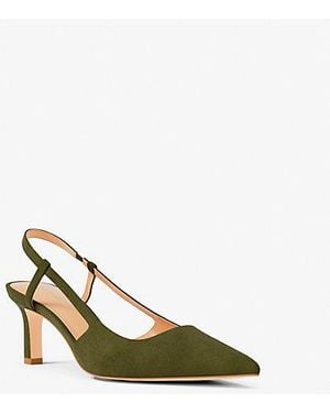 Michael Kors Alora Suede Slingback Pump - Metallic