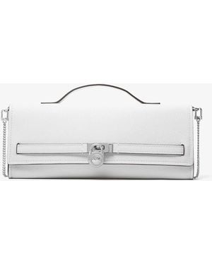 MICHAEL Michael Kors Mk Hamilton Moderne Medium Leather Convertible Clutch - White
