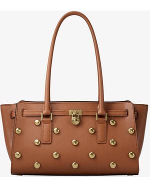 MICHAEL Michael Kors Mk Hamilton Moderne Small Studded Leather Satchel - Brown