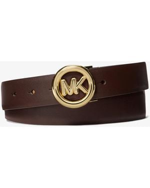 Michael Kors Logo Leather Belt - White