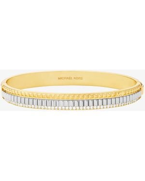Michael Kors Pavé Two-Tone Fluted Bangle - Metallic