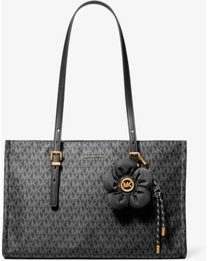 MICHAEL Michael Kors Mk Zadie Medium Printed Logo Tote Bag - Black