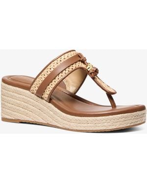 Michael Kors Zoe Crocheted Wedge Sandal - Natural