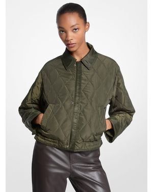 MICHAEL Michael Kors Mkchaqueta Bomber Corta Reversible De Nailon - Verde