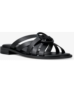Michael Kors Erika Leather Slide Sandal - Black
