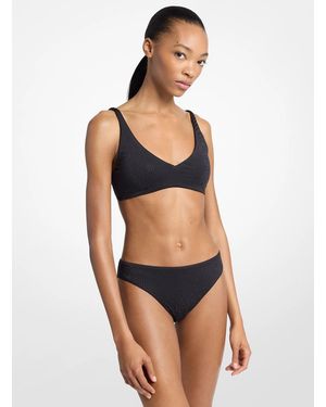 MICHAEL Michael Kors Mk Rhinestone-Embellished Bikini Top - Black