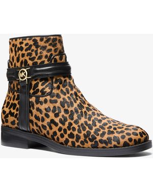 Michael Kors Mindy Leopard Print Calf Hair Boot - White