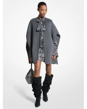 MICHAEL Michael Kors Double-faced Wool Cape - Grey