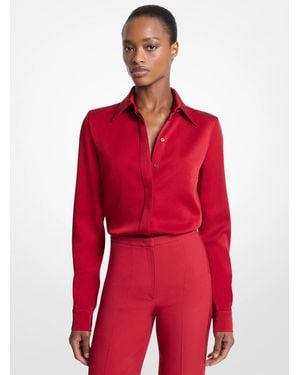 Michael Kors Michael Kors Hansen Satin Charmeuse Blouse - Red