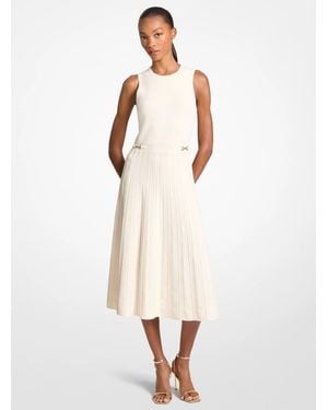 Michael Kors Stretch Knit Midi Dress - Natural