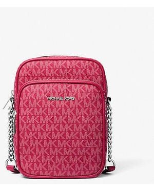 Michael Kors Jet Set Travel Medium Signature Logo Crossbody Bag - Pink