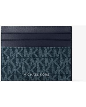 Michael Kors Cooper Signature Logo Card Case - Blue